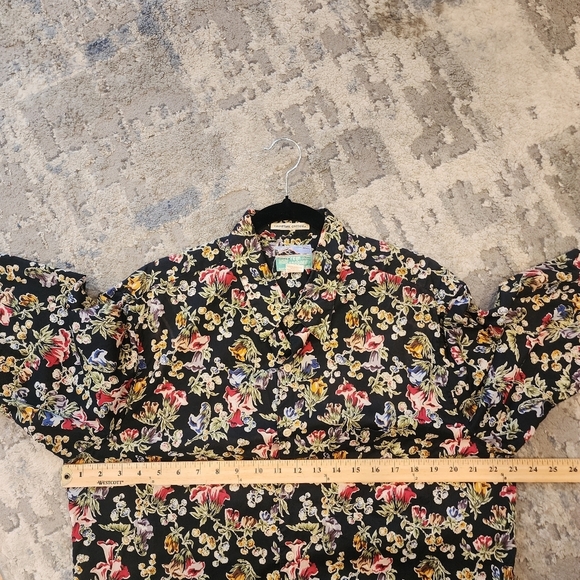 Reyn Spooner Hawaiian Black Multi Floral short sleeve button shirt cotton L - Picture 8 of 12